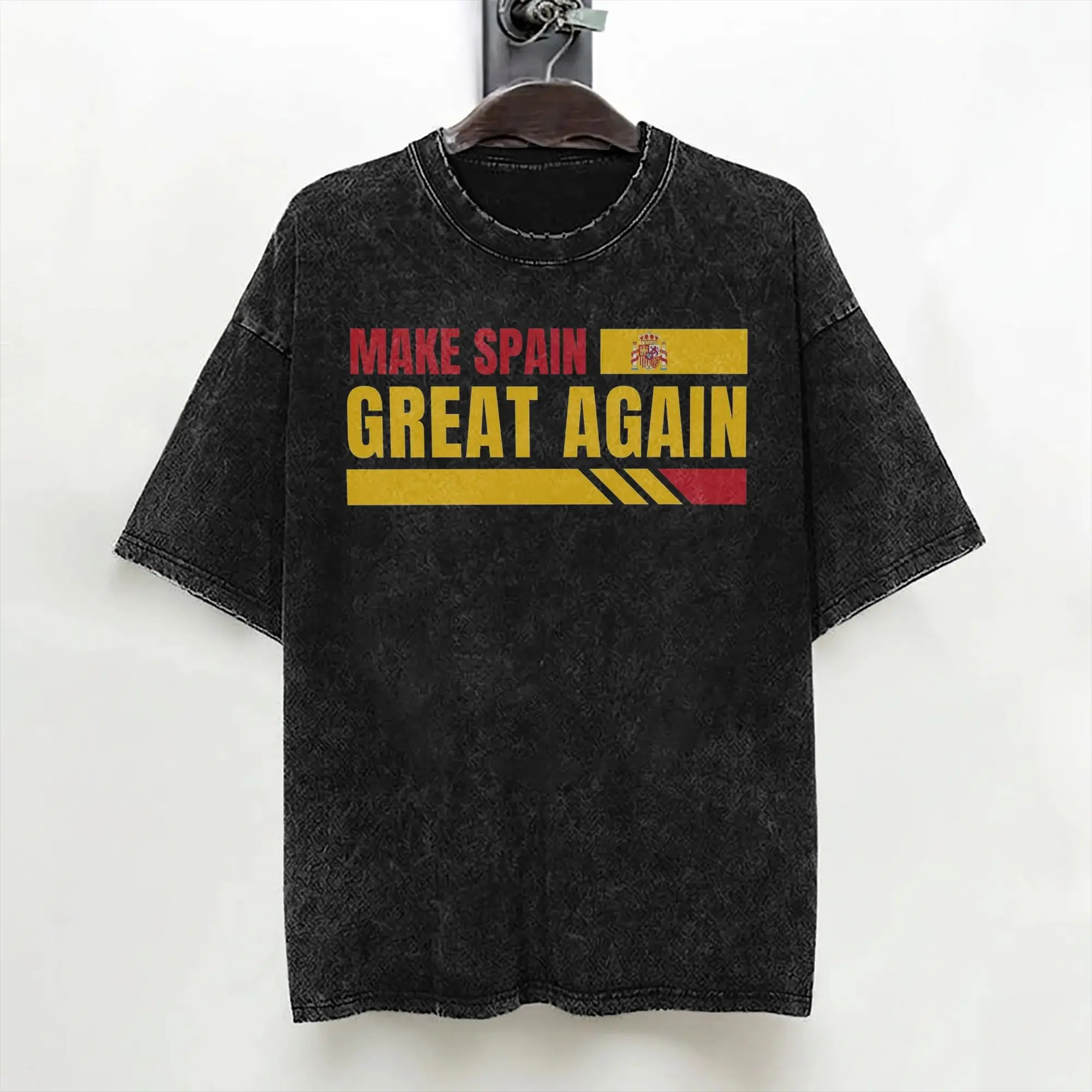 Make Spain Great Again Washed T Shirts Streetwear Novelty T-Shirts  Tee Shirt Men Women Short Sleeve Harajuku Printed