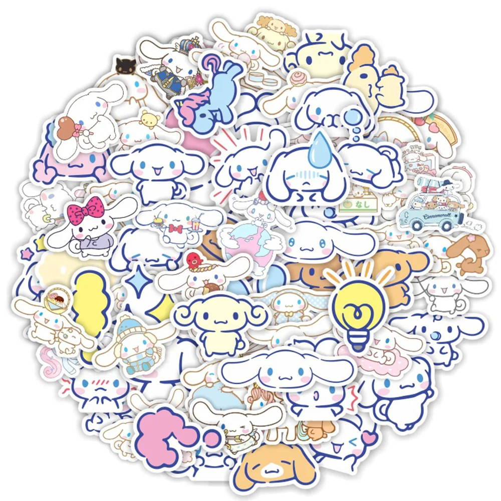 

10/30/78pcs Cute Sanrio Anime Cinnamoroll Stickers Aesthetic Graffiti Decals for Motorcycle Guitar Notebook Kawaii Sticker Decor