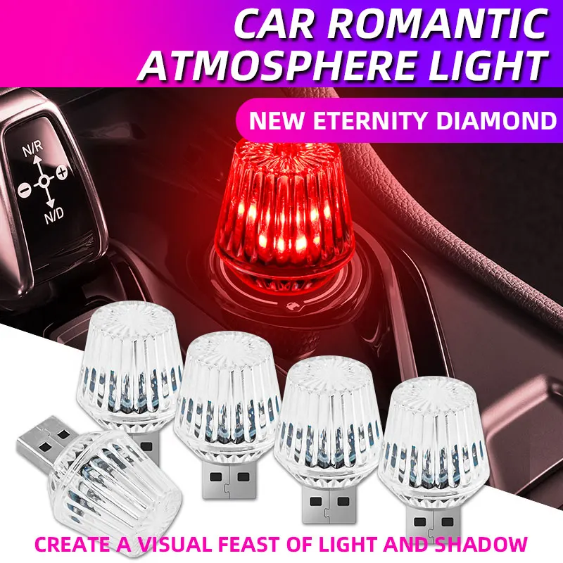Top Rated Mini USB Atmosphere Light, Brightness Adjustable LED Night Light, Colorful Changing Decor for Car Interior, Bedroom &