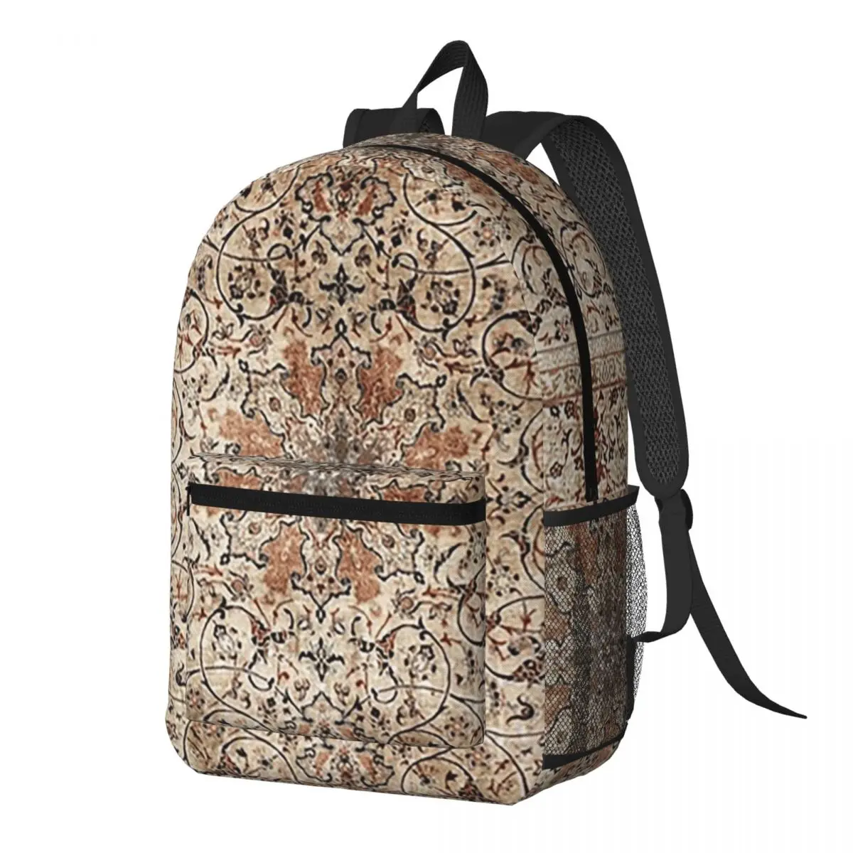 

Silk Esfahan Persian Carpet Print Backpack Daypack Large Capacity Kids BookBag School Bag Shoulder Bags for Men Women