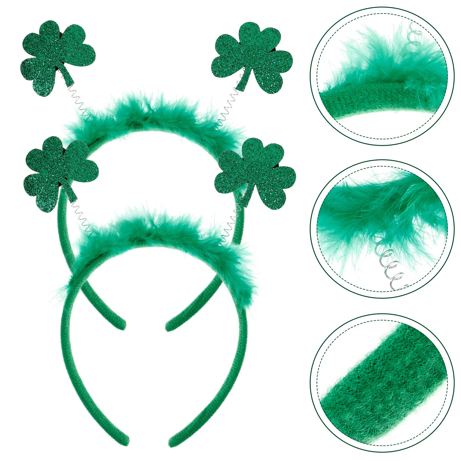 

2 Pcs Puffy Irish Festival Headbands Hair Ribbons Saint Patrick's Day Headdress