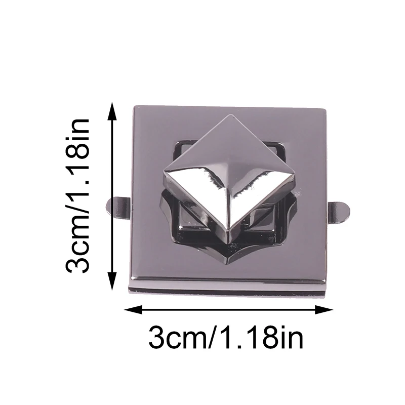 사각형 모양 걸쇠 회전 잠금 트위스트 잠금 장치, DIY 여성용 가방 메신저 핸드백 지갑 하드웨어 수하물 가방 액세서리, 3.0cm