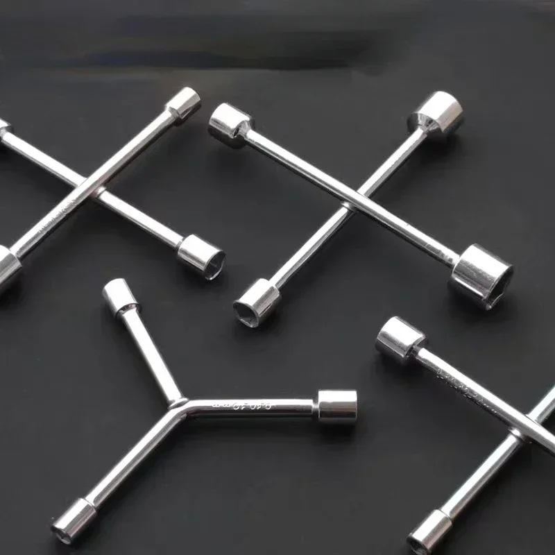 Portable Cross Wrench Trident Spanner 4 Way Universal Herringbone Hexagonal Socket Tire Wrench Multifunctional Triangular Tool