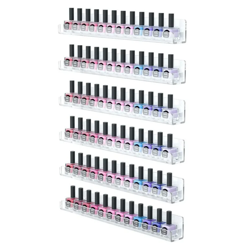 

4 Layer Nail Polish Display Rack Transparent Acrylic Storage Holder Nail Art Tools Lipstick Organizer Wall-mounted Storage Shelf