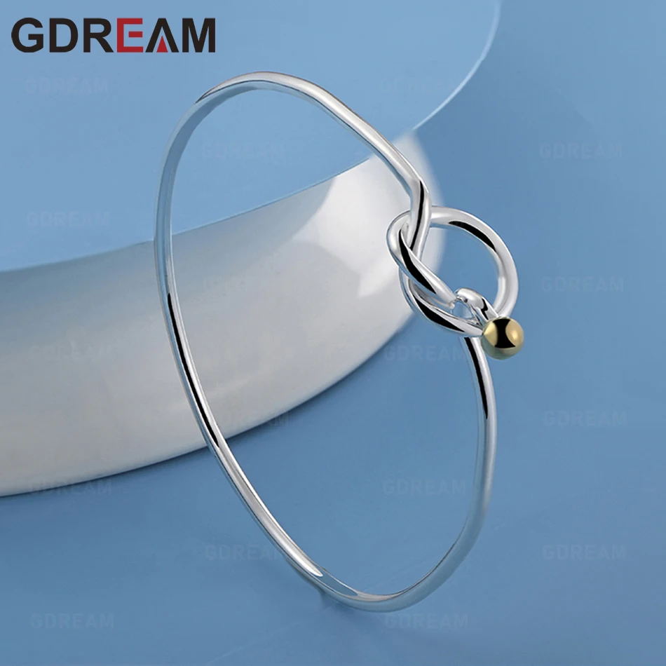 

GDREAM 925 Sterling Silver Romantic Knot Gold Bead Bracelet - A Unique Gift For Women, Versatile For Events And Jewelry