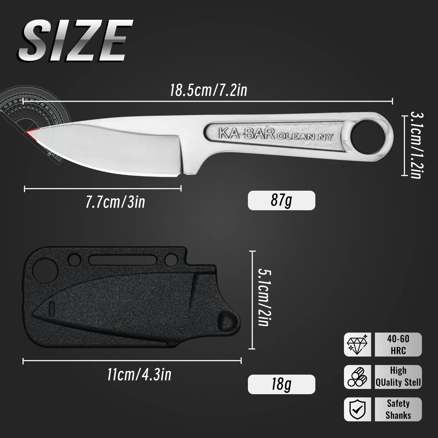KB BS1119 شفرة مثبتة سكين البرية بقاء التكتيكية مستقيم سكين أداة المحمولة في الهواء الطلق الصيد التخييم EDC سكين غمد