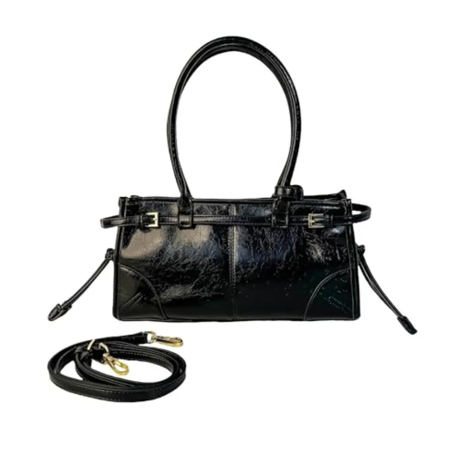 

Eiyye Shoulder Bag for Women Black Crossbody Bag with Top Handles Soft Leather Shoulder Purse City Bags for Work Travel Everyda