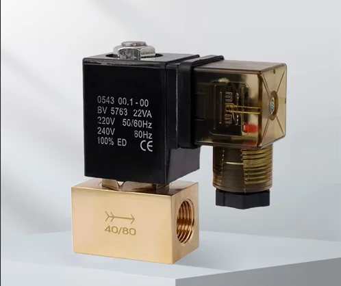 2 Way Normal Close High Pressure Solenoid Valve JT22-02 Direct Acting Brass 70bar for High Temperature Gas OEM Customizable