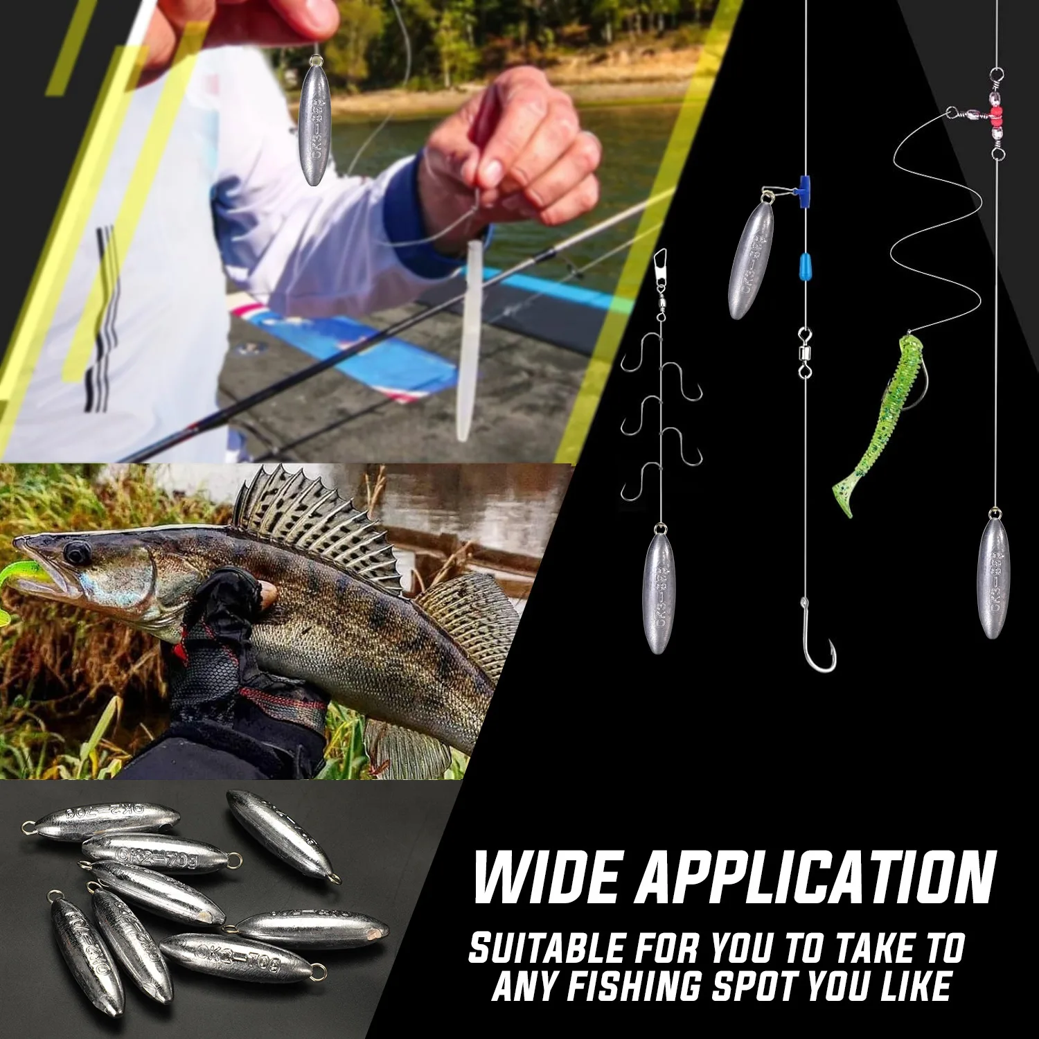 Plomos de pesca Sougayilang – Juego anticorrosión multipeso 70-115g - imagen 2
