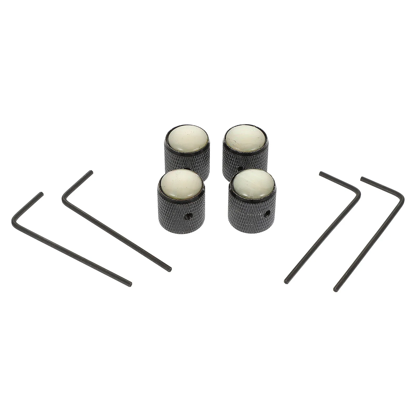

4 Sets Electric Guitar Accessories Metal Control Potentiometer Knob Black Bass Volume Knobs