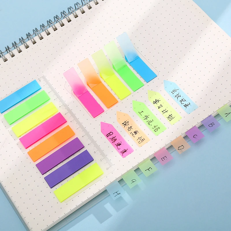 Transparent Book Tabs Sticky Notes Memo Pad Notepad Page Markers Index Tabs Sticky Agenda planificadora Sticker Study Stationery