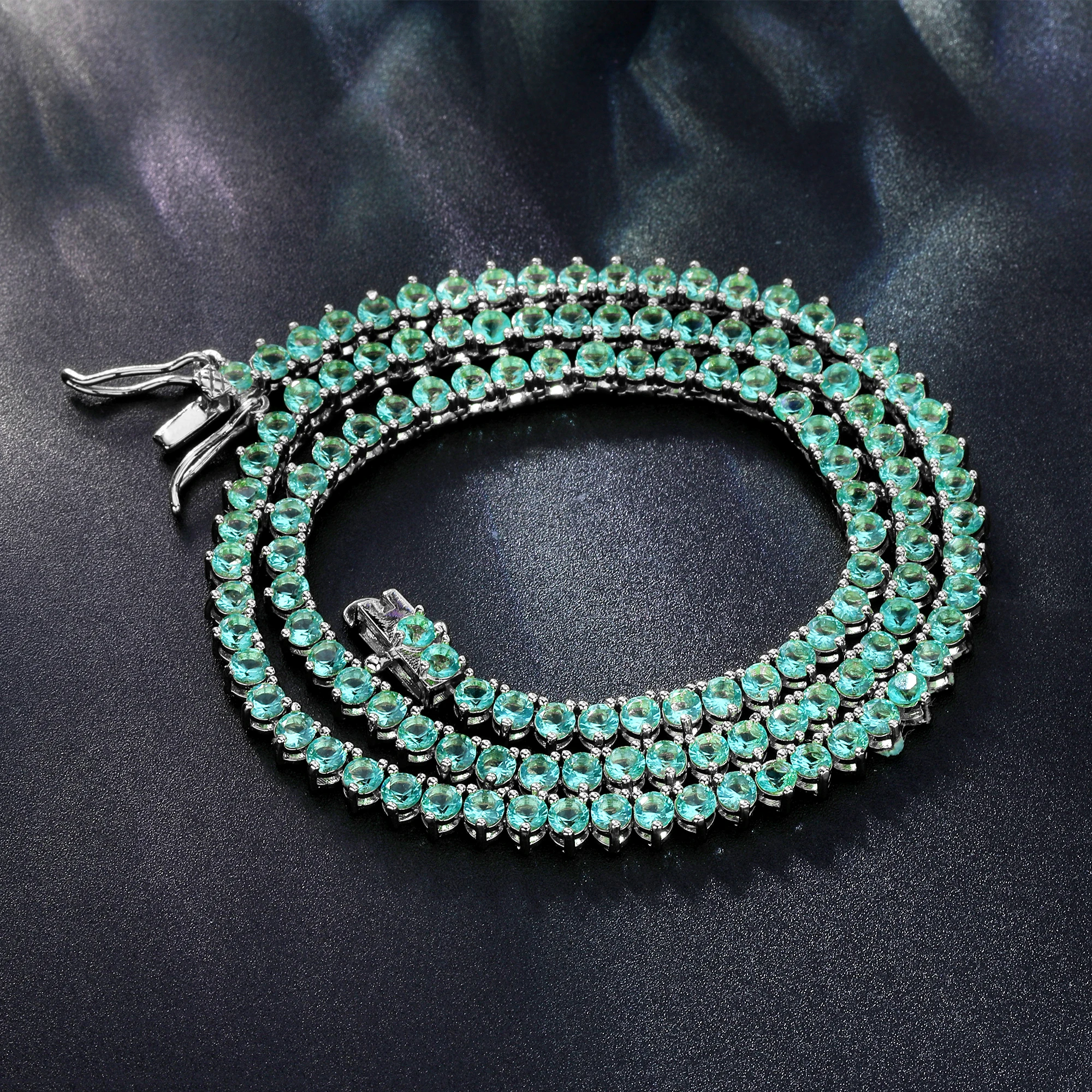 

Хип-хоп 3 мм зеленая цепочка с фианитами позолоченное женское колье-колье