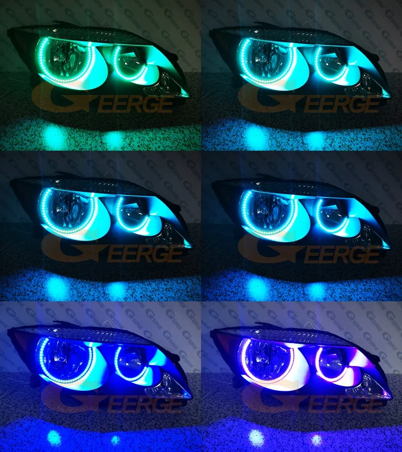 Para scion tc 2005 2006 2007 bluetooth app ultra brilhante multi-cor rgb led anjo olhos kit halo anéis