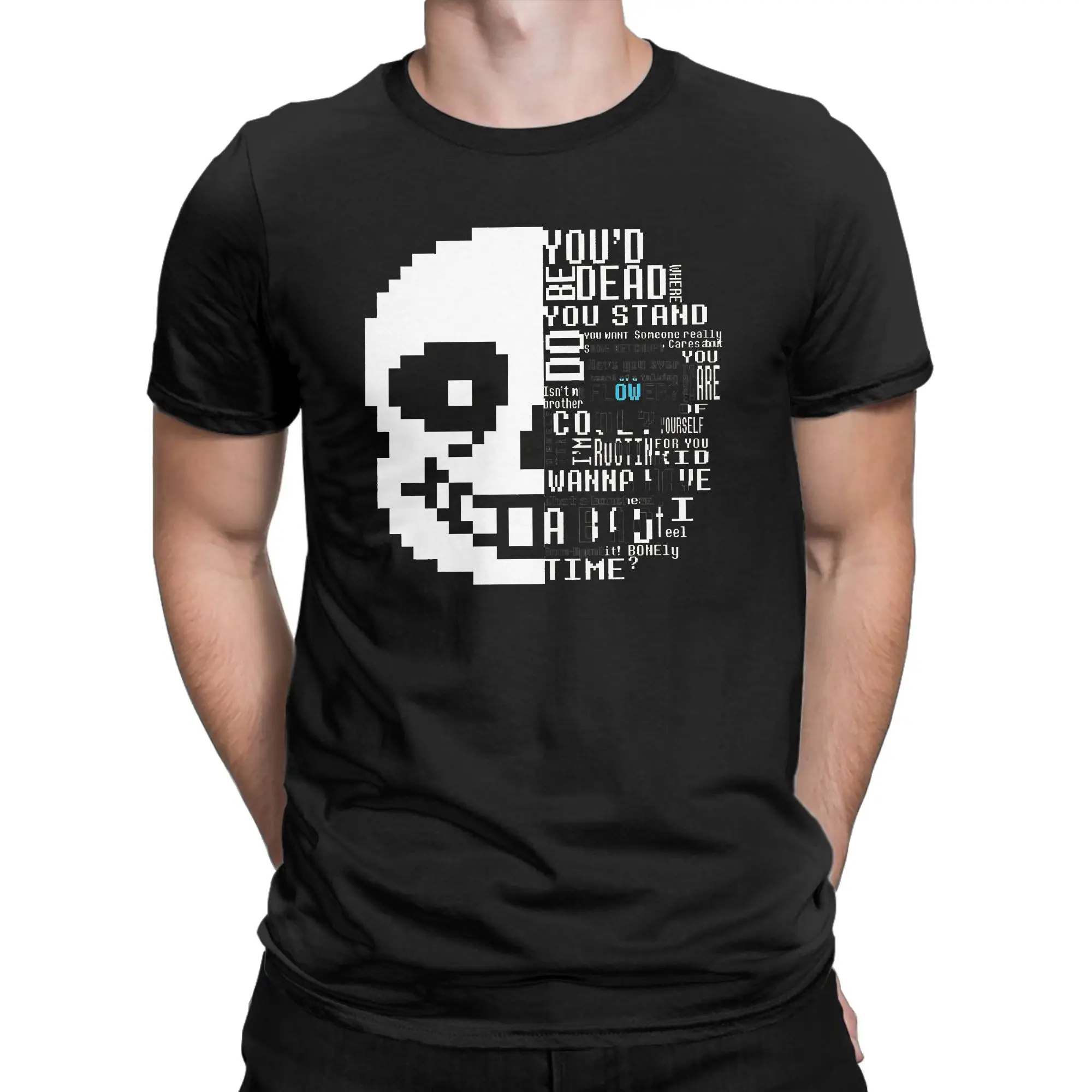Skeleton Fantasy Creature  Classic Undertale Funny Graphic 100% Cotton T-Shirt Tees Tops For Men