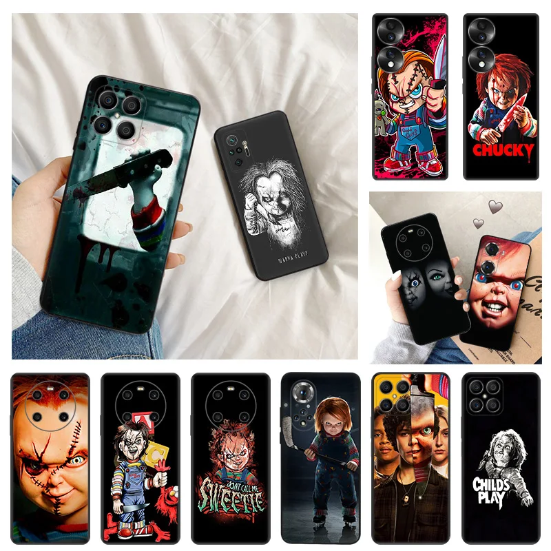 Ultra Thin Silicone Soft Phone Case For Honor X8 X7 X9 b X6 4G 70 90 Magic5 Pro 8x Pixel 8 7 6 a Horror Kid Chucky Matte Cover