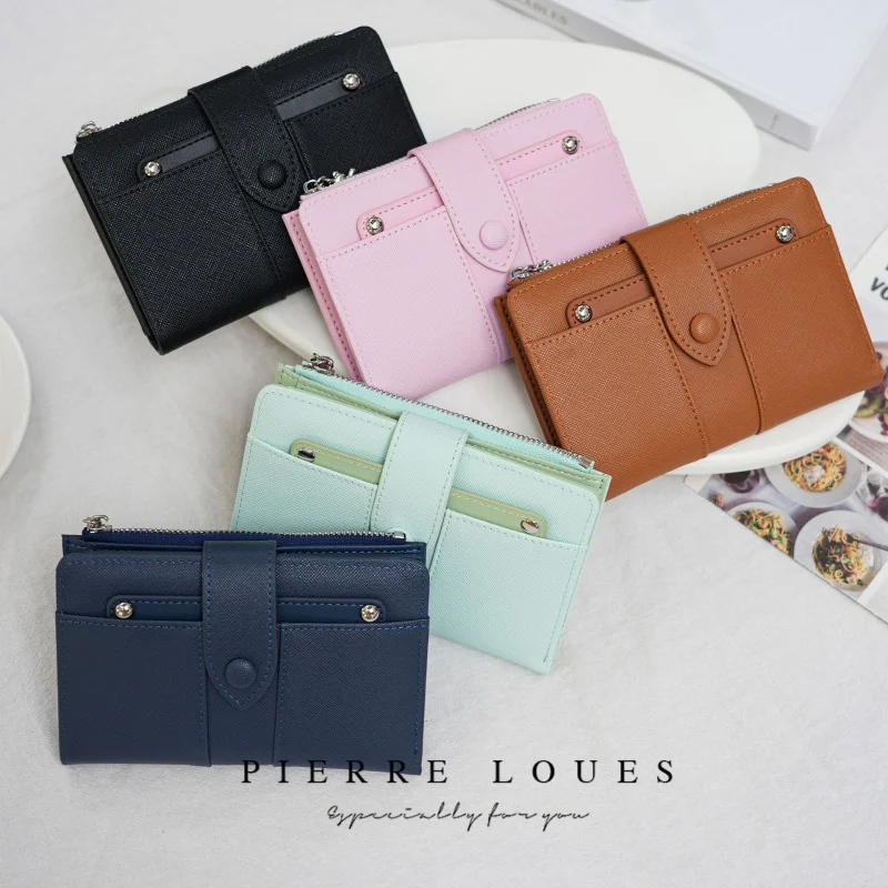 محفظة نسائية أوروبية أمريكية كلاسيكية بتصميم Ins بسيط ومتعدد الوظائف ومحفظة للعملات المعدنية بسعة كبيرة ومحفظة بفتحة متعددة للبطاقات #1