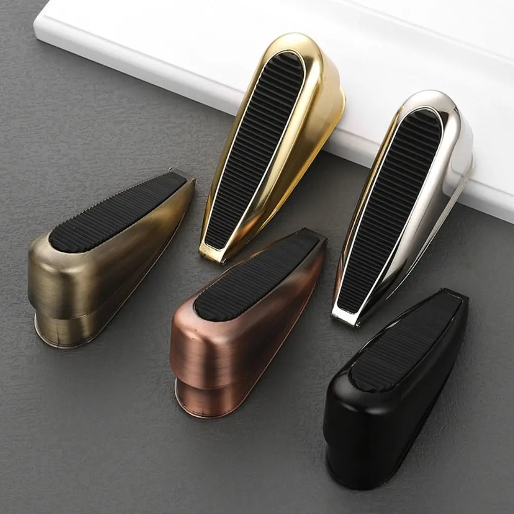 

Portable Mute Zinc Alloy Spring Door Stopper Safety Nail-free Door Wedge Anti Impact Non-Slip Hardware Tool Bedroom