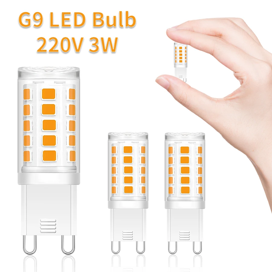 

3pcs AC 220V G9 LED Bulbs 3W 360LM G9 LED Lamp Light Replace 30W Halogen Lamp No Flicker Lampada LED Home Chandelier Spotlight
