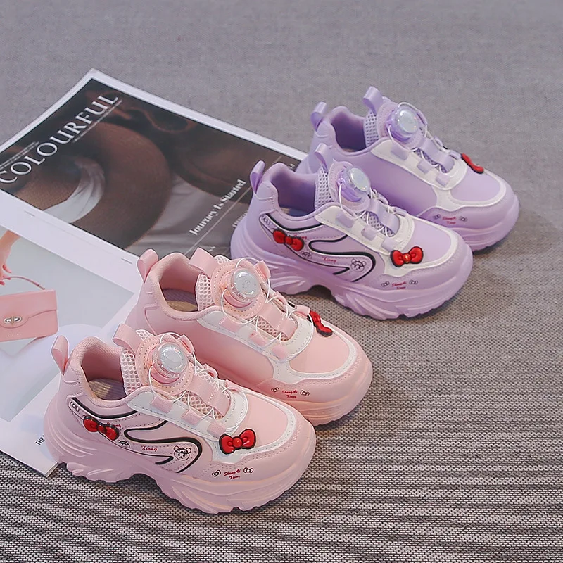 Kids'Casual Shoes Color Blocking Bow PU Leather Fashion Autumn Shoes For Girls Breathable Anti-slip Purple [ink Size 24-35