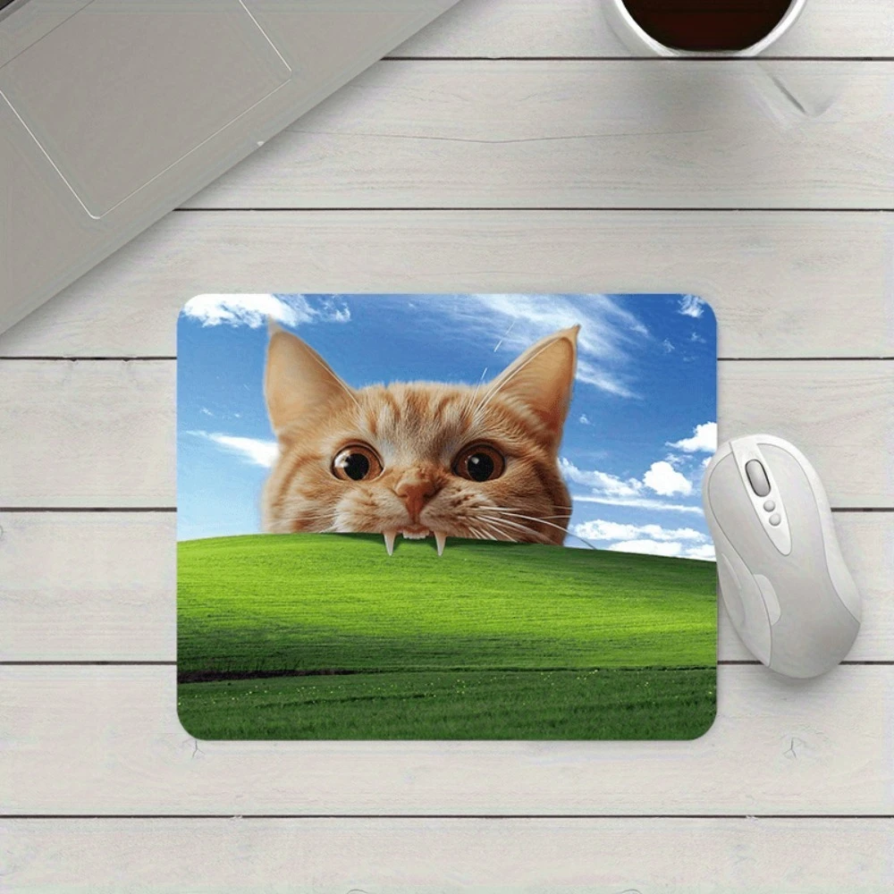 

Funny Cat Meme Square Mouse Pad Non-Slip Rubber Stitched Edge Gaming Pads Desk Accessories Suitable for Office Computers Laptops