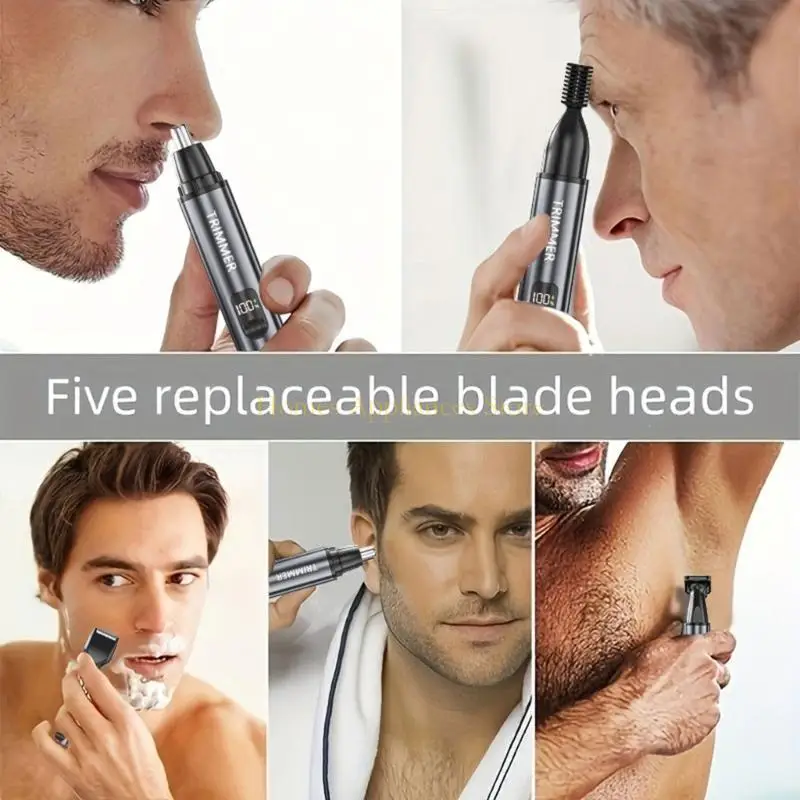 D0AB Beard Grooming Tool 5 in 1 أداة حلاقة كهربائية مقاومة للماء ملمس ABS