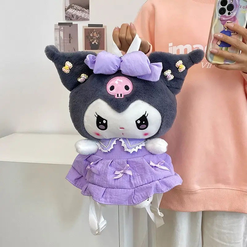 Sanrioed Anime Kuromi My Melody Plecak Śliczna portmonetka Torba na klucze Kreskówka Pluszowa lalka Torba na ramię Prezent dla przyjaciela