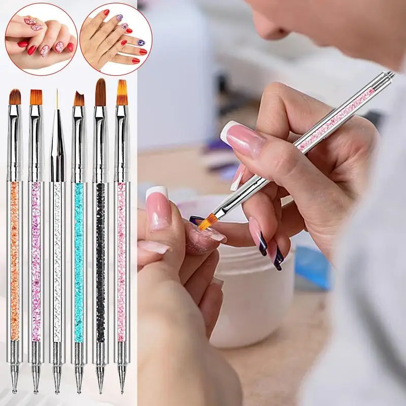 

Nail Art Pens Double-Ended Nail Pen Set 6 PCS Nail Design Tools Kit Including Nail Liner Brush And Nail Dotting Pens for Salon