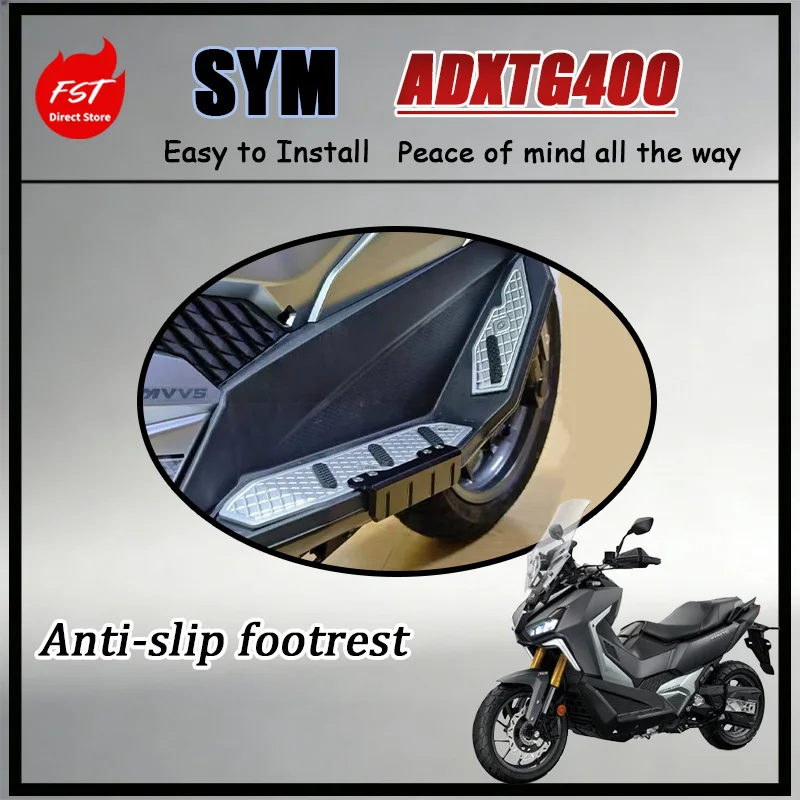 FOR SYM ADXTG400 Motorcycle CNC Machined Thickened Non-Slip Footrest Plate Reinforced Driver Foot Pedal for Stable Support