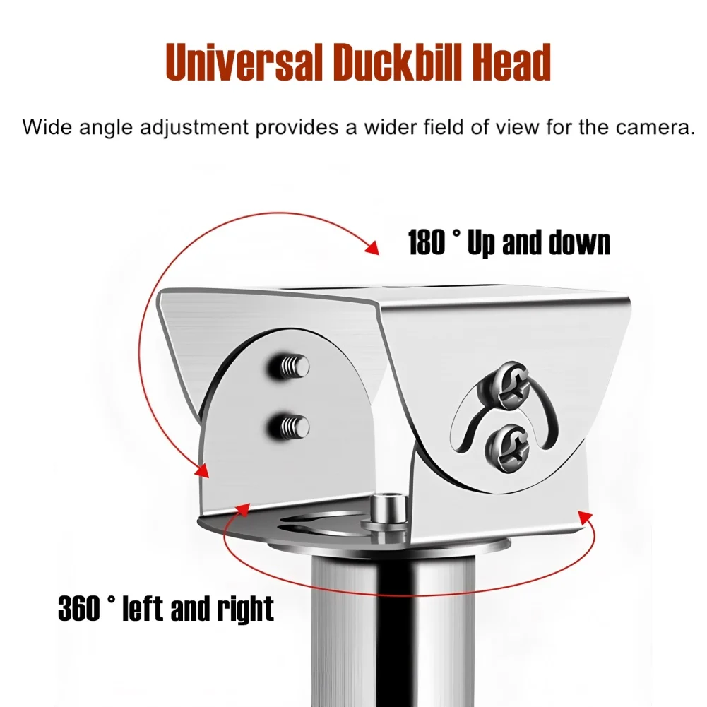 

360 Degree Adjustable Pole Mount Bracket for Surveillance Camera with Strong Stainless Steel Frame and Locking Mechanism