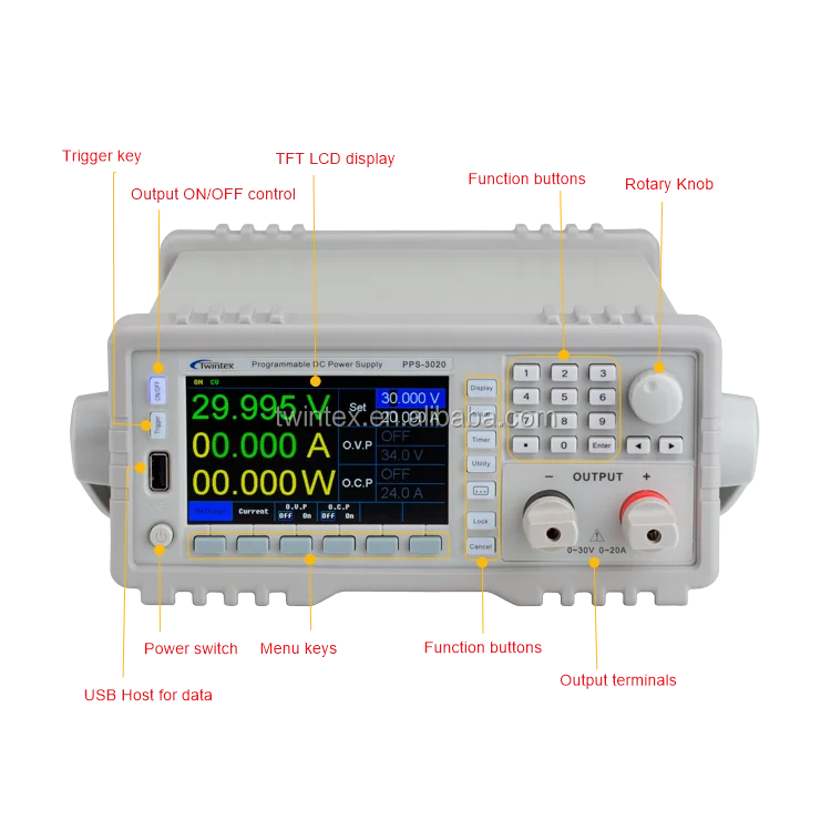 60V 15A High Precision 1mV1mA Programmable Switch Mode Laboratory DC Adjustable Power Supply PPS-6015