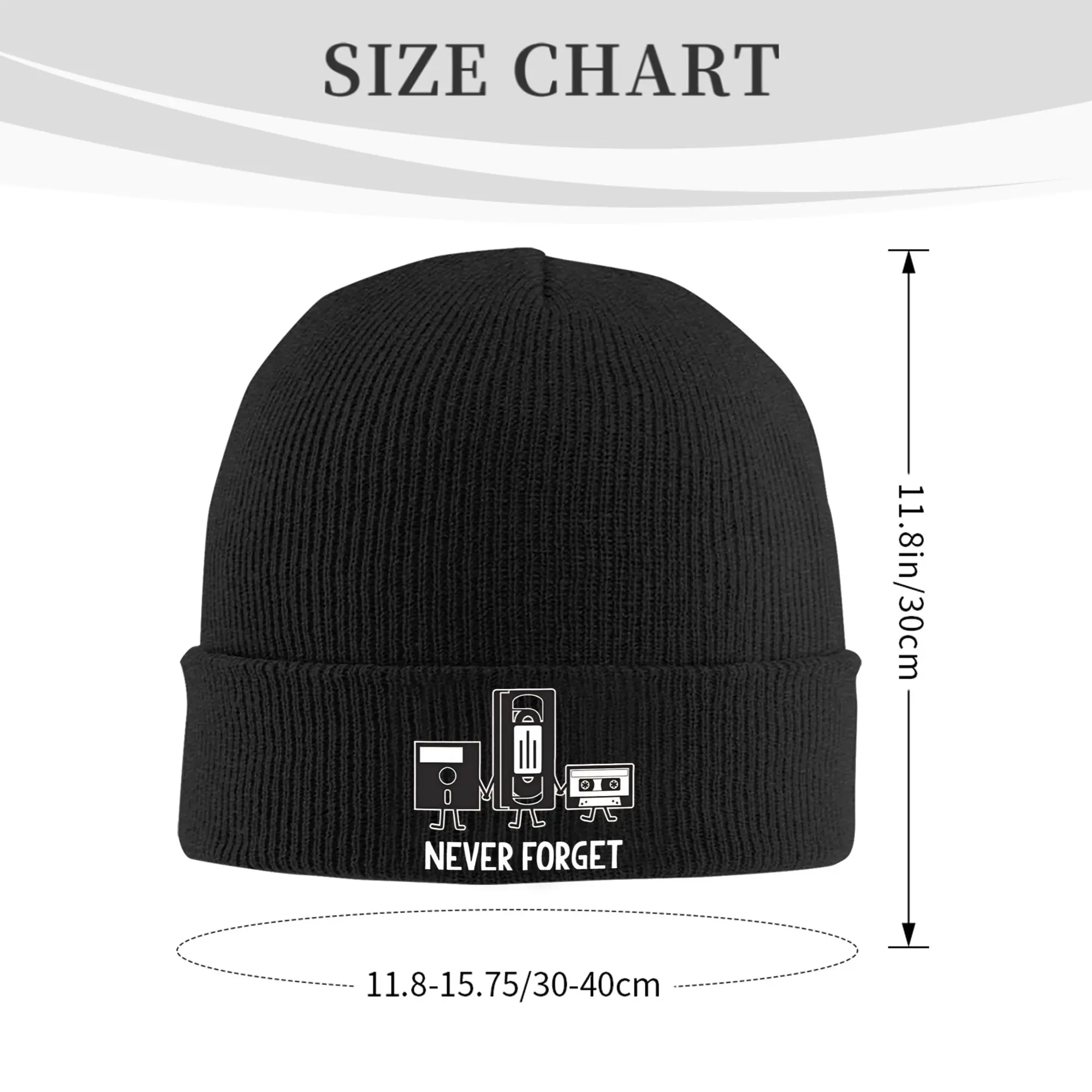 Funny Science Technology Gifts For Mom Dad Knit Hat Never Forget  Retro Caps Men Women Unisex Kpop Beanie Hats Autumn Bonnet Hat