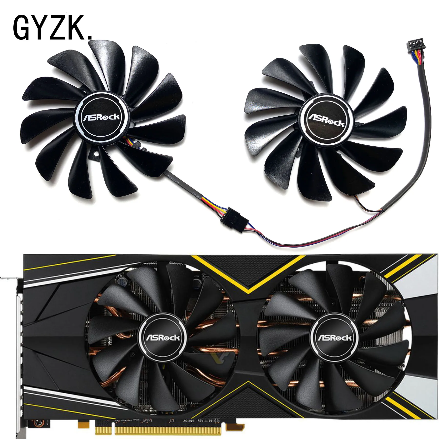 New For ASROCK Radeon RX5700 5700XT 8GB Challenger D OC Graphics Card Replacement Fan CF1010U12S