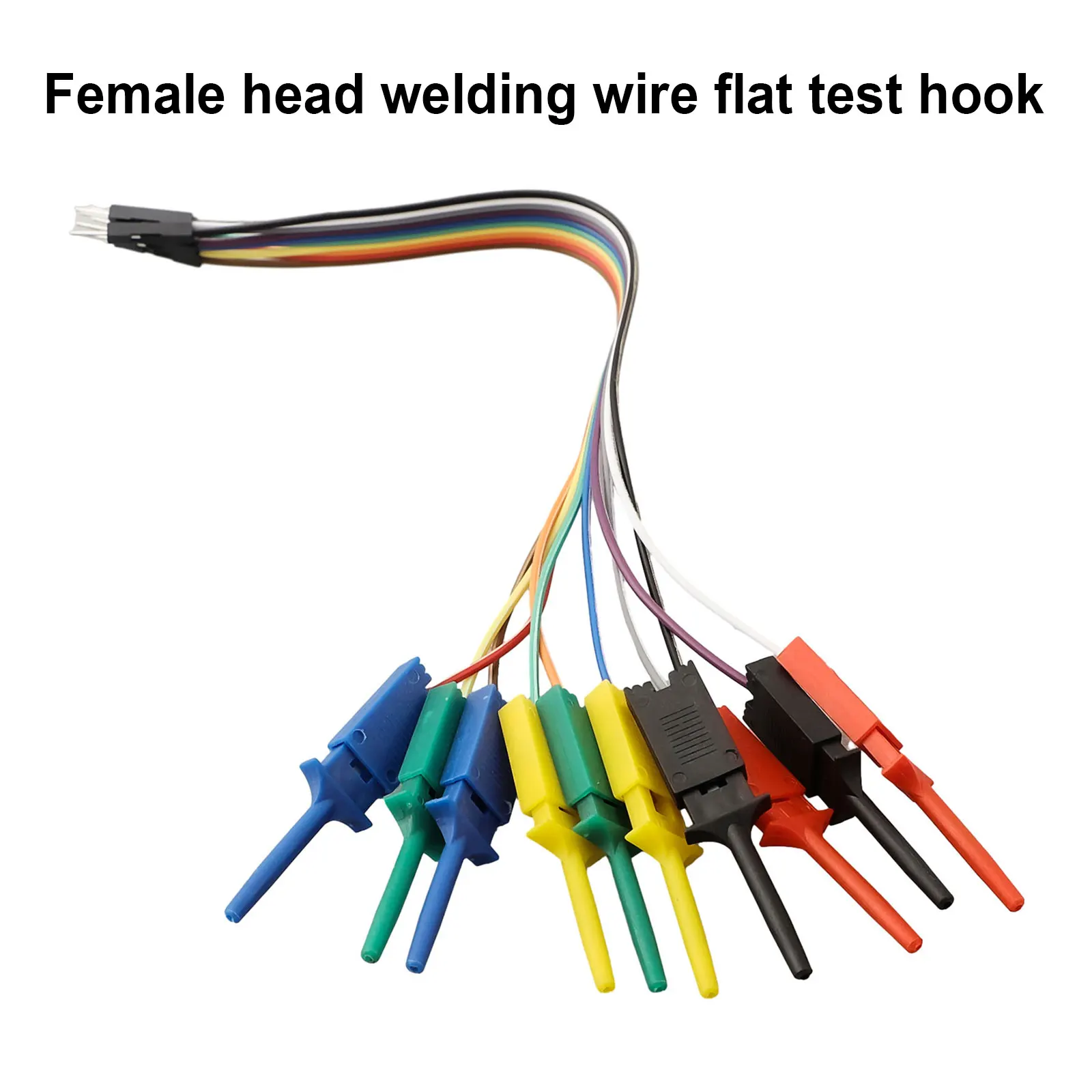 25cm 10 Needle Hook Clamp Kit 5 Color Logic Analyzer Male Head Cable Clamp Probe With Springs At The Front Connect Chips Pins