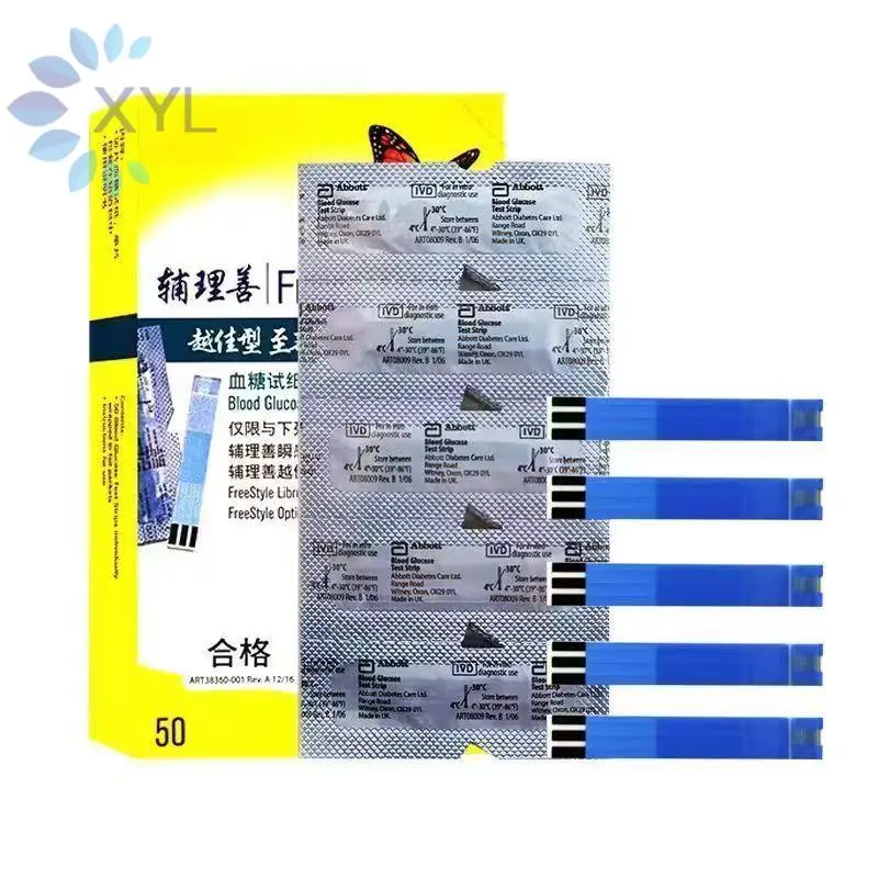 (Sin caja) Tiras reactivas Freestyle Optiums Neo 50*100*250 piezas Tiras reactivas para la prueba de glucosa en sangre (sin medidor) Exp: Última fecha de caducidad