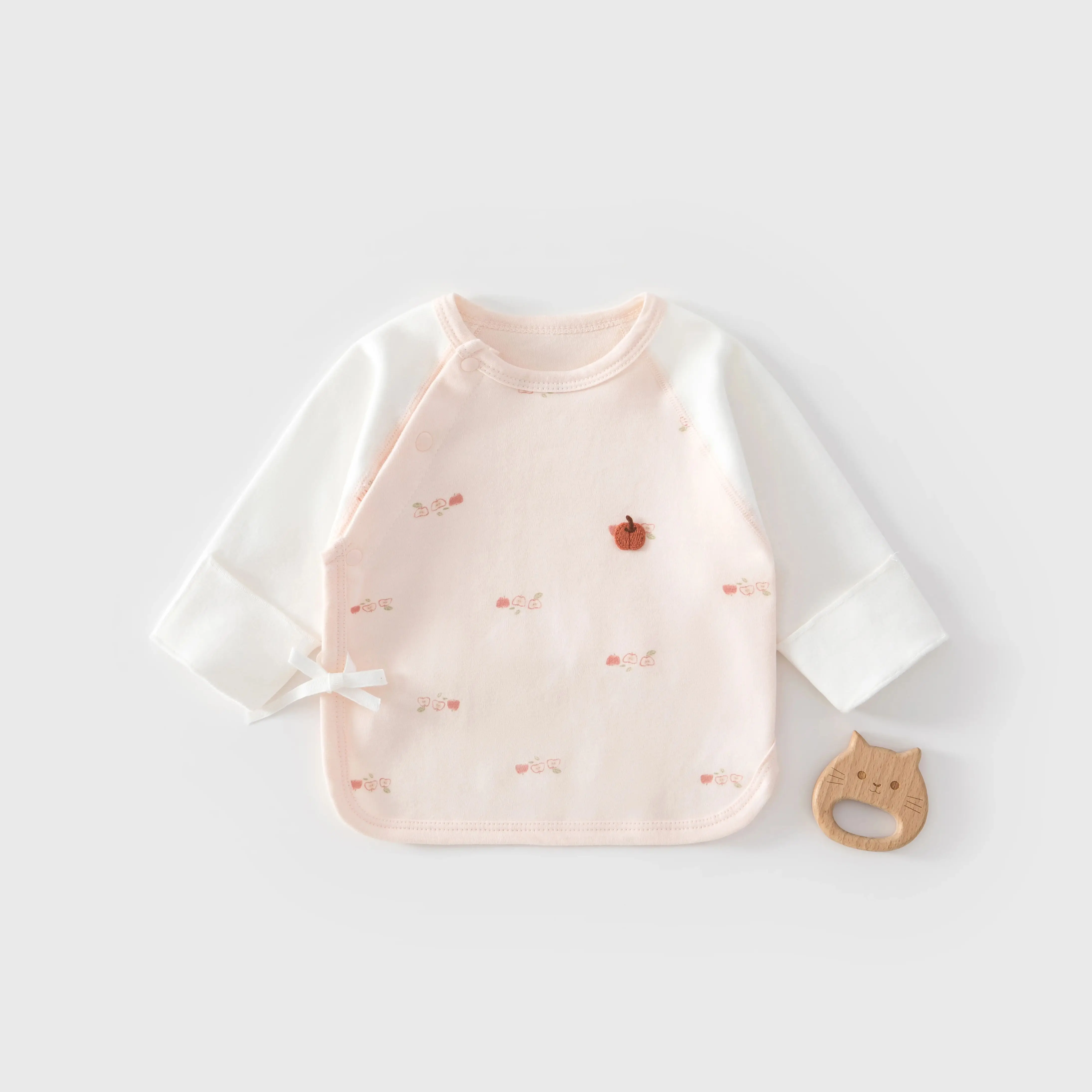 Baby Half-Back Shirt, Pure Cotton, Class a Newborn Navel Protection Top, Spring and Autumn Style, Soft and Skin-Friendly Baby Undershirt, Monk-Style Clothing
