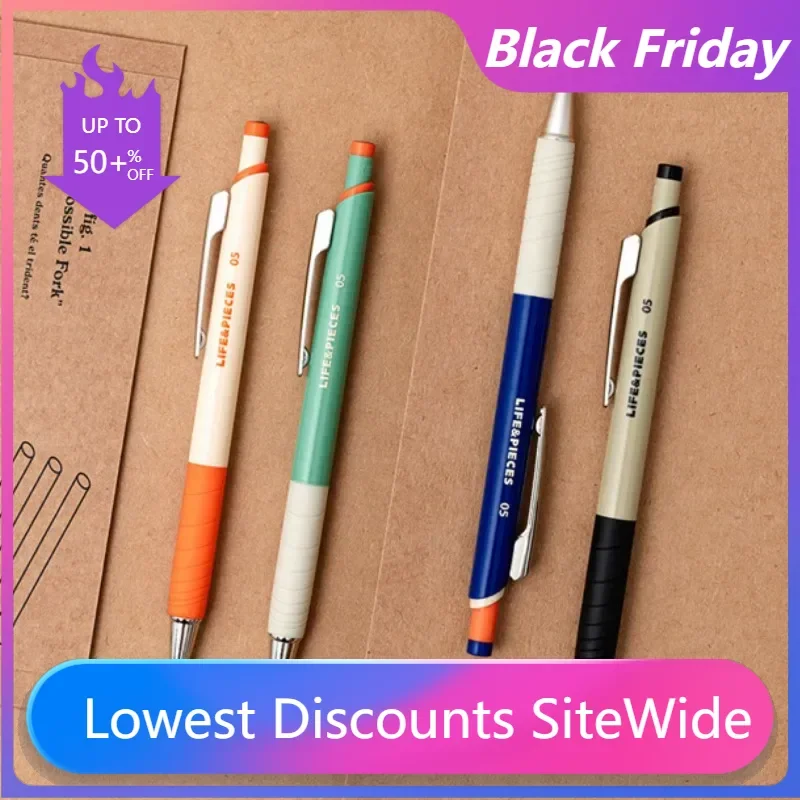 Live Work Vintage Color Blocking Student Automatic Pencils Sketching Drawing Activity Pencils Korea Imported Business Stationery