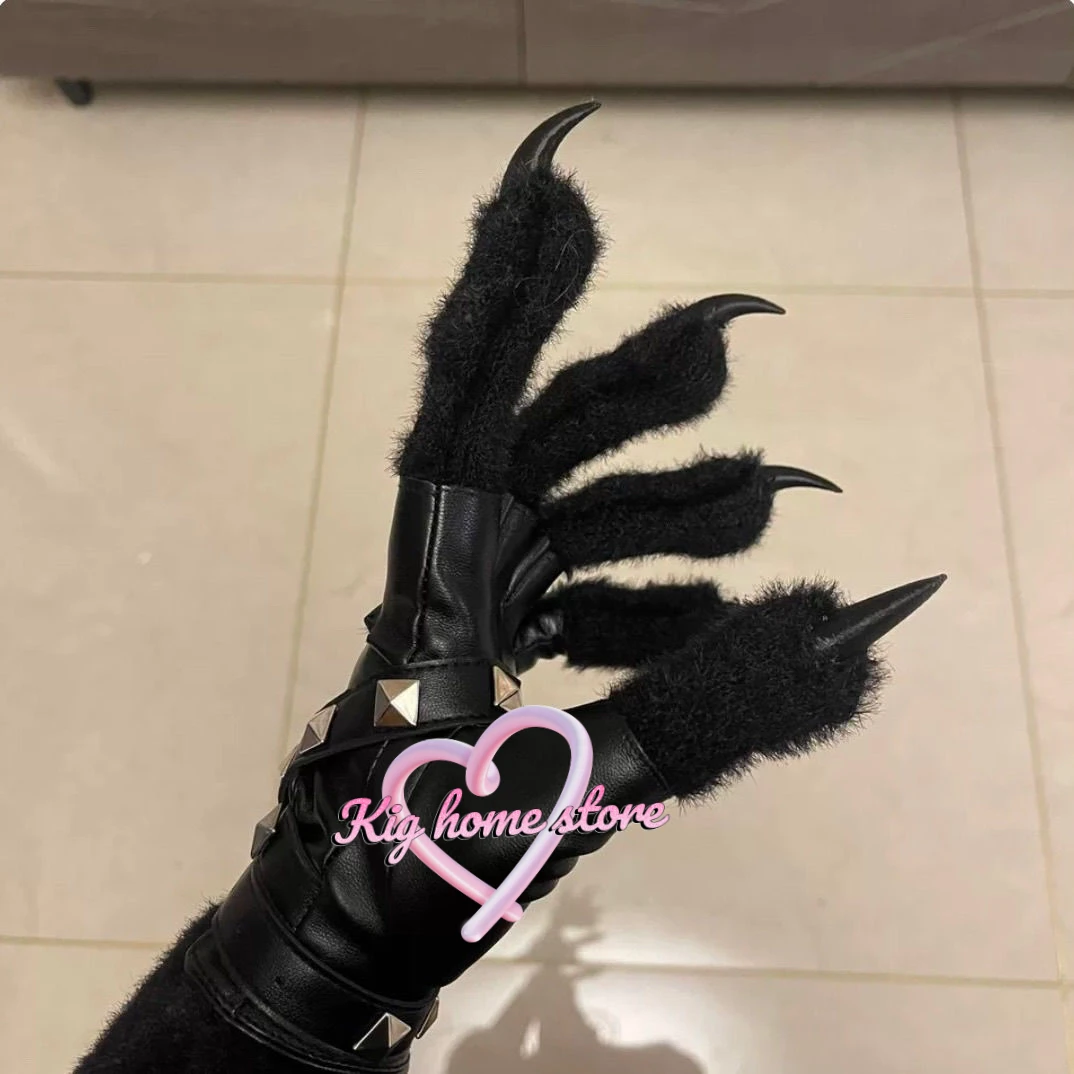 Kegurumi Fursuit Paws 1 paio Cartoon Paws Costume peloso Animal Plash guanti Kawaii Anime Cat Wolf Dog Fox Paw Fluffy Dragon