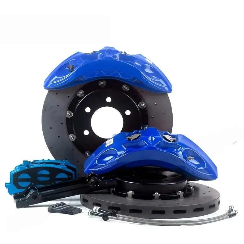 Universal 9N Front Custom Auto Brake Calipers Kit 380 400mm Drilled Slotted Disk Modified Brake Kit 6 Pot 18 Inch Carbon Ceramic