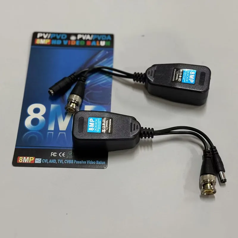 HD BNC To RJ45 Video Balun 2 IN 1 DC + BNC Connectors 8MP Passive Twisted Pair For 8MP HDCVI HDTVI AHD Analog Camera