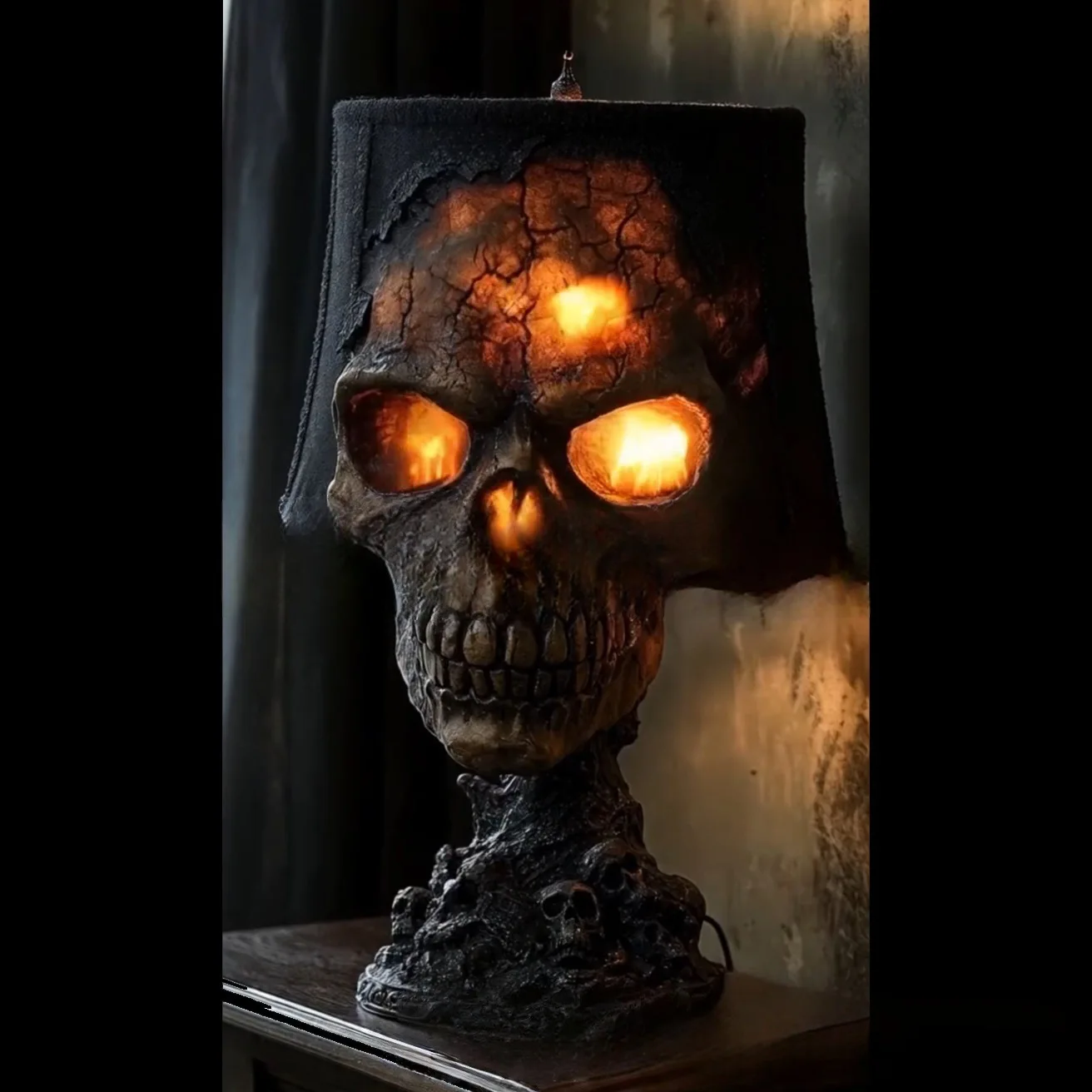 

New Creative Halloween Skull Light Courtyard Light Resin Ghost Festival Garden Decoration Crafts