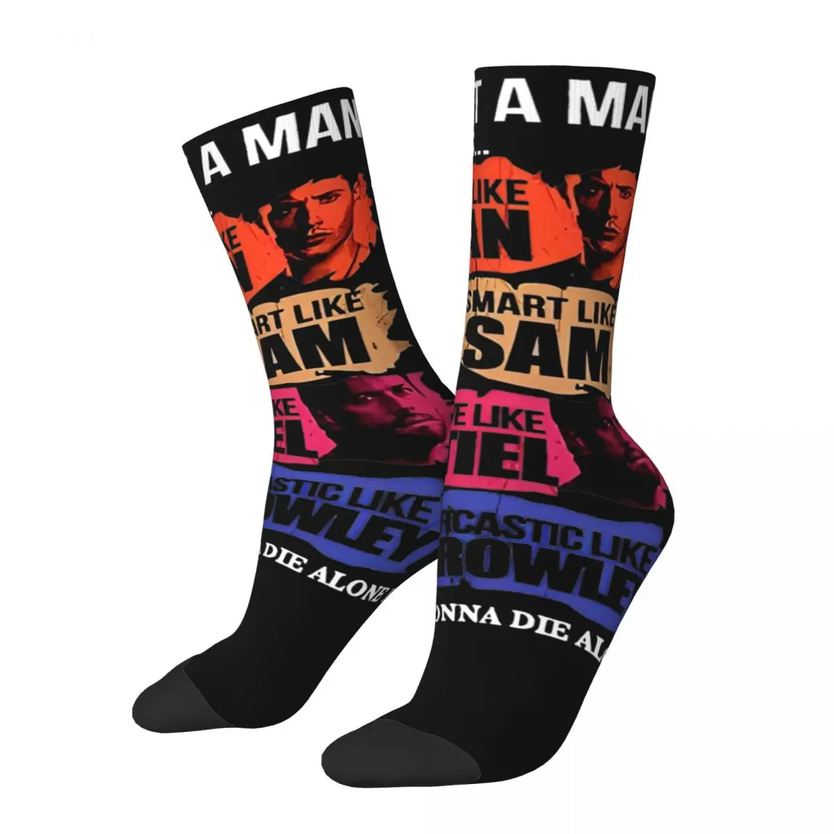 I Want A Man Who Like Dean Crowley Funny Socks Men's Women's Fashion Supernatural Socks Spring Summer Autumn Winter Socks Gifts