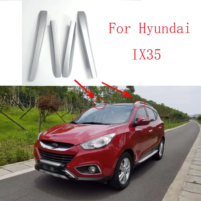 Hyundai Tucson IX35 Tucson 2011-2015 Panoramic sunroof front and rear silver roof rack cover Roof rack track end shell cover