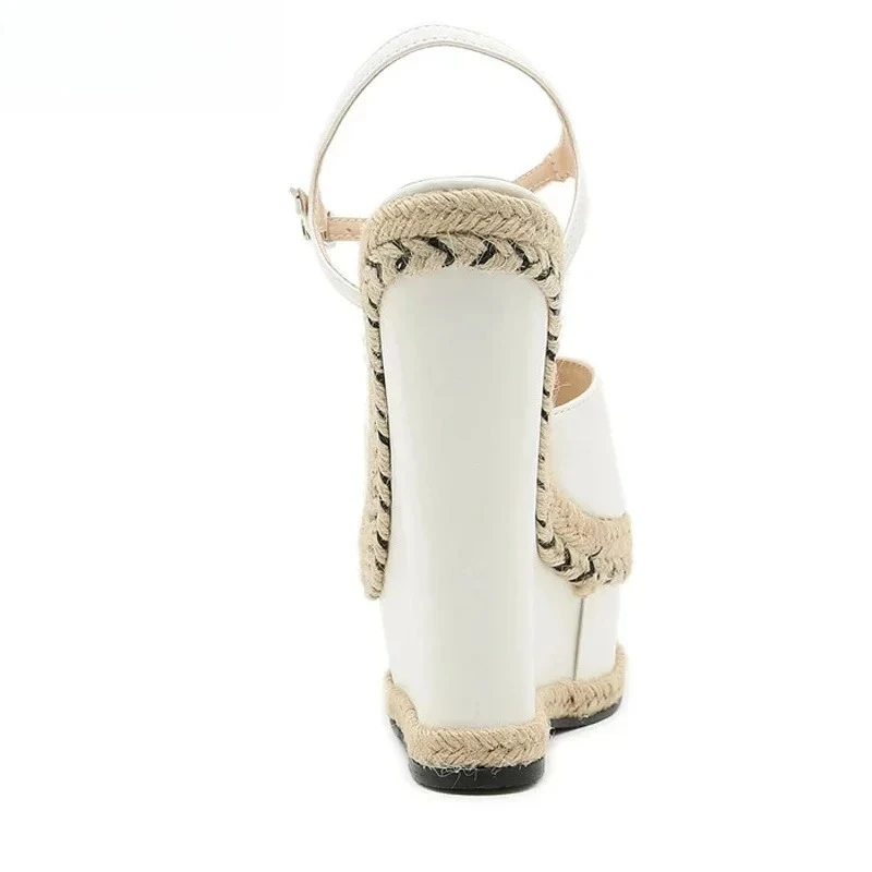 Women's Sandals New Fashion Open Toe Ankle Buckle Strap Womens Shoes Platform Wedges White Women Sandals Summer Shoes Size 35-42