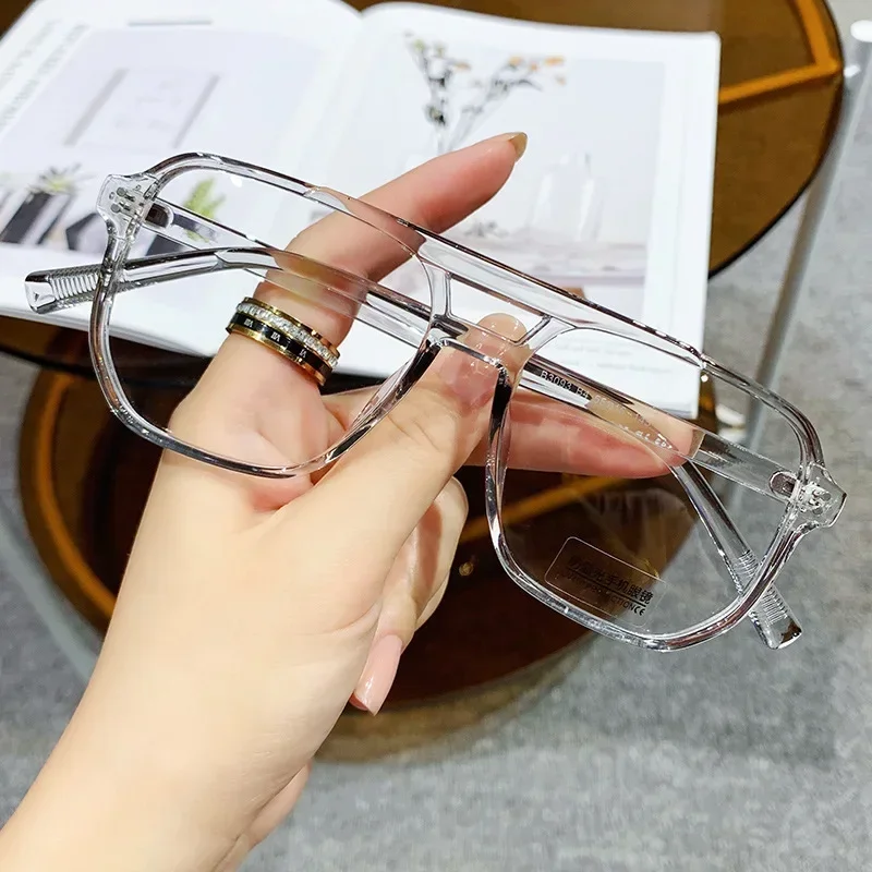 

2024 New Transparent Computer Glasses Frame Women Men Anti Blue Light square Eyewear Blocking Glasses Optical Spectacle Eyeglass