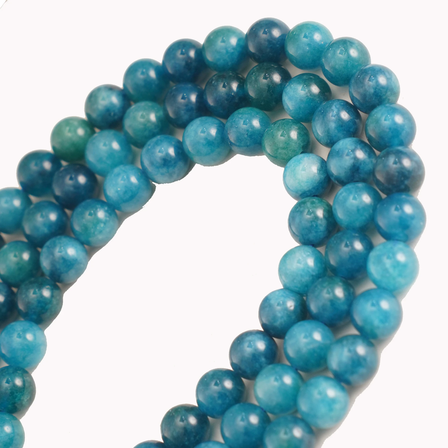 Wholesale Blue Apatite Gemstones Round Loose Beads for diy Jewelry Making 6mm 8mm 10mm Smooth Polished Natural Stone Beads 15