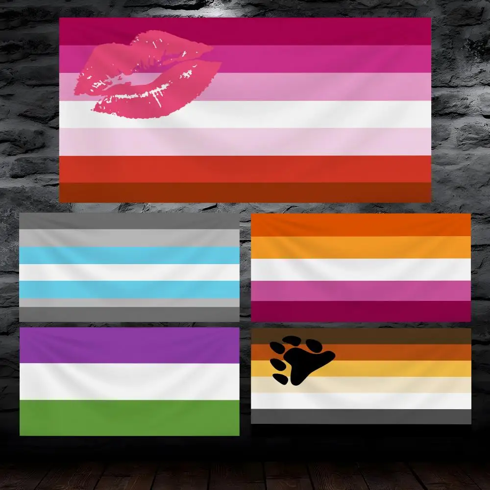LGBT Rainbow Pride Tapestry Custom Living Bedroom Party Dormitory Interior Wall Bohemian Decoration Attached Clip