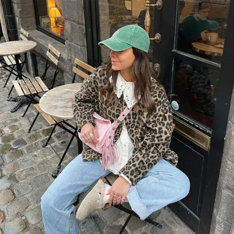 Women\'s Coat Leopard Print Anorak New Coats Jackets Spring Clothes High Quality Clothing Elegant Woman Casual Outerwear
