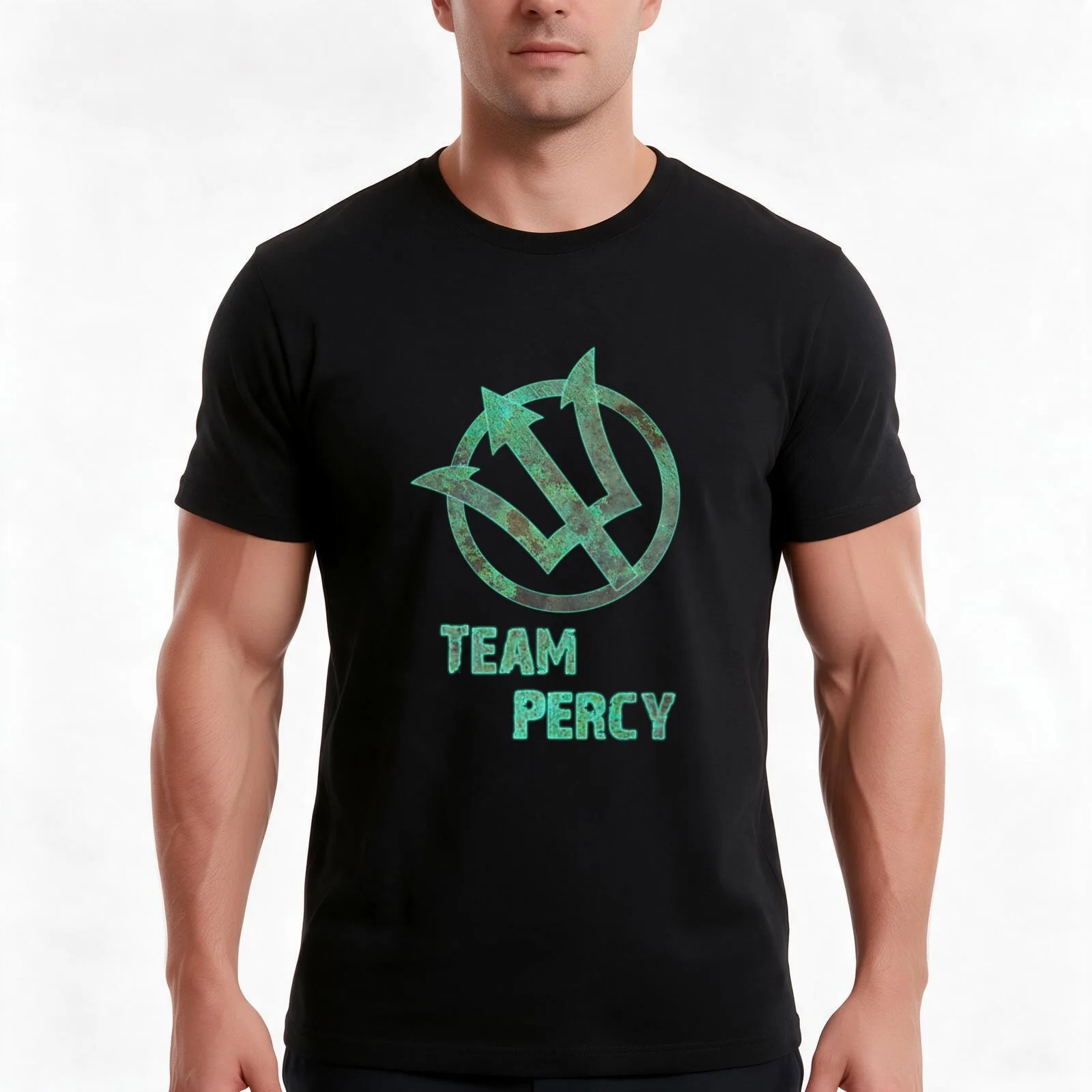 Team Percy T-Shirt, Summer Casual Cotton Tee, Oversized Streetwear Tops, Vintage Graphic Print, Loose Fit Short Sleeve