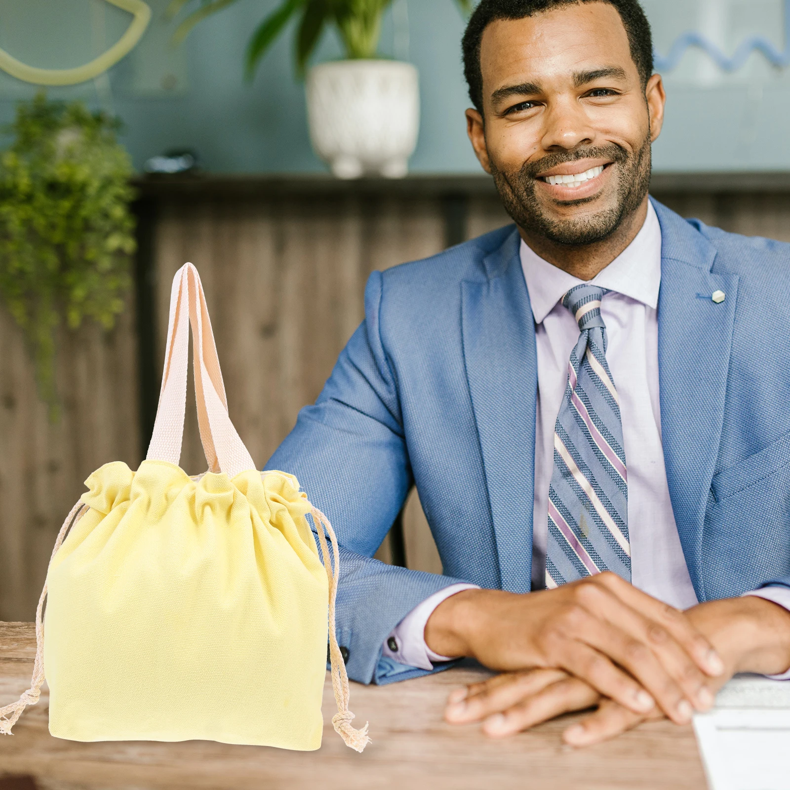 

Canvas Lunch Box Bag Tote Bento Portable Storage Drawstring Bags Pouch Large Capacity Easy Clean Premium Material Picnic