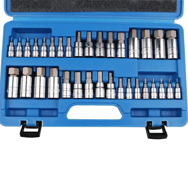 Imagem -06 - Mestre Hex Bit Socket Grupo Allen Wrench Bit Kit Chave Hex para Ratchet Socket Tool Sae e Metric Drive 34 Pcs